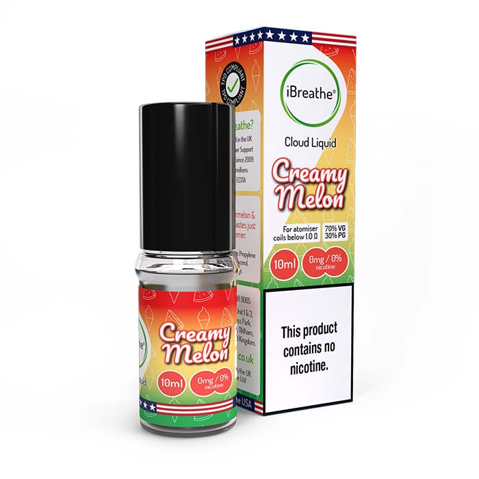 Creamy Melon ELiquid 10ml of 70VG/30PG ELiquid at £4.95 iBreathe